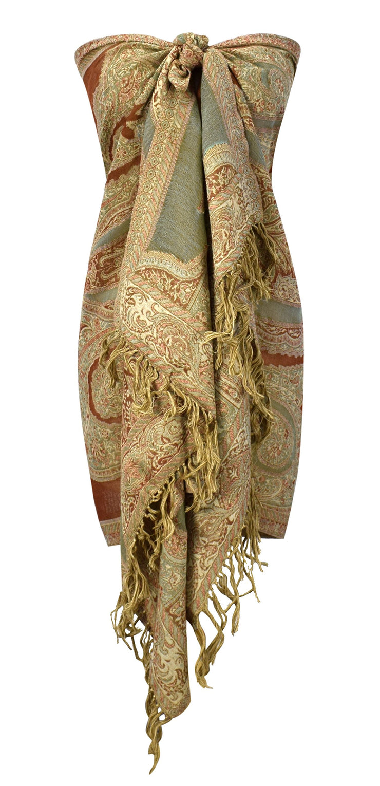 Womens Elegant Sheer Handmade Paisley Damask Pashmina Shawl Scarf