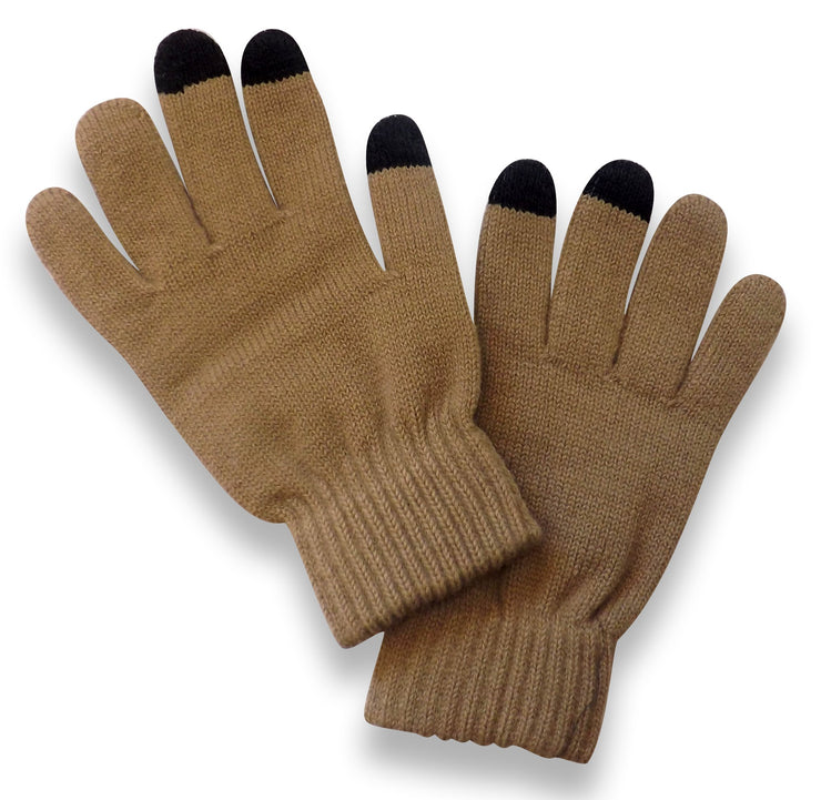 Unisex Warm Knitted Texting Gloves for Iphone Android Smart phones Touch screens Beige