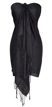 veritasfinancialgrp Womens Elegant Vintage Solid Jacquard Paisley Scarf Shawl Wrap