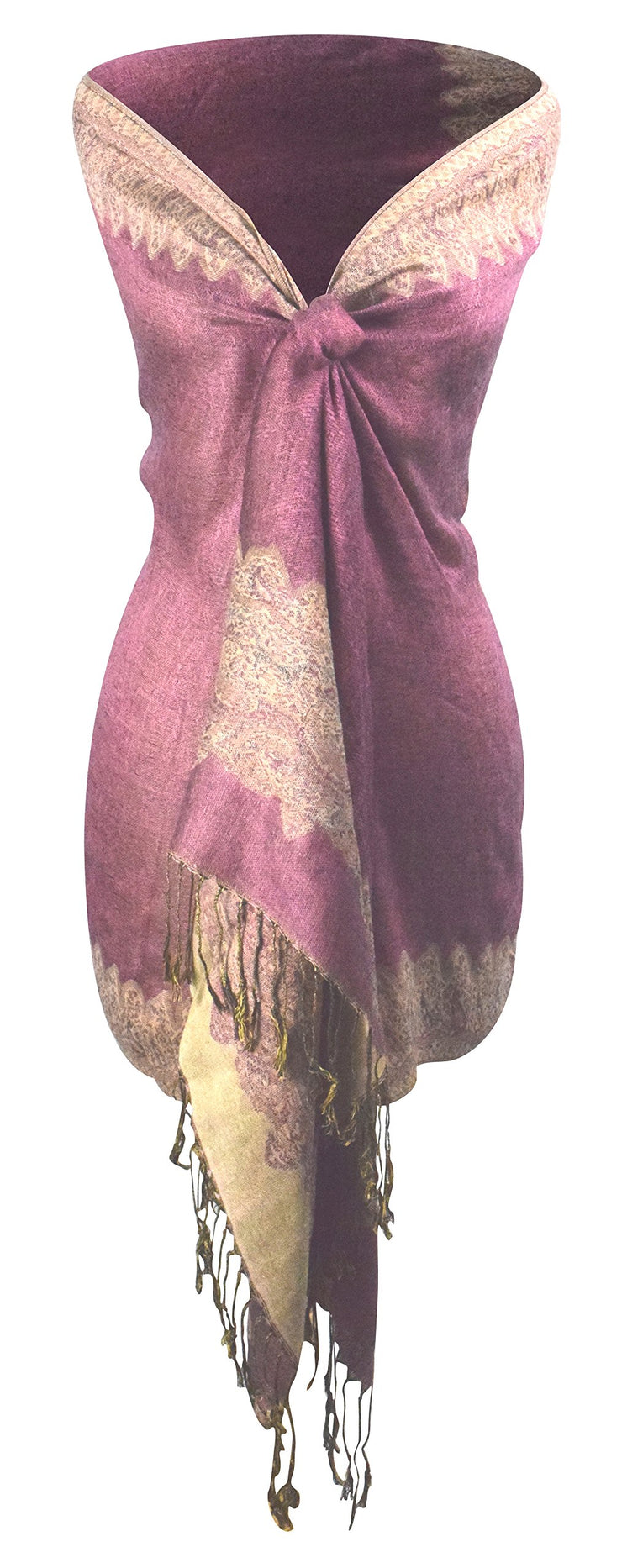 veritasfinancialgrp Women's Ravishing Reversible Jacquard Paisley Shawl Wrap Pashmina