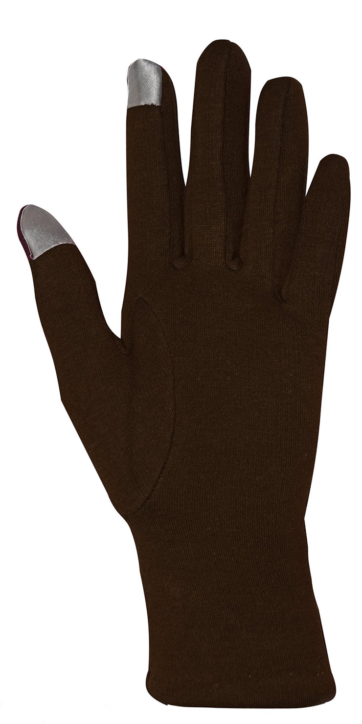 Womens Touch Screen Fleece Lined Belted Winter Gloves Warm Wear Belted Brown, One Size