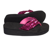 Women's Fashion Sequin Foam Wedge Heeled Platform Beach Sandal