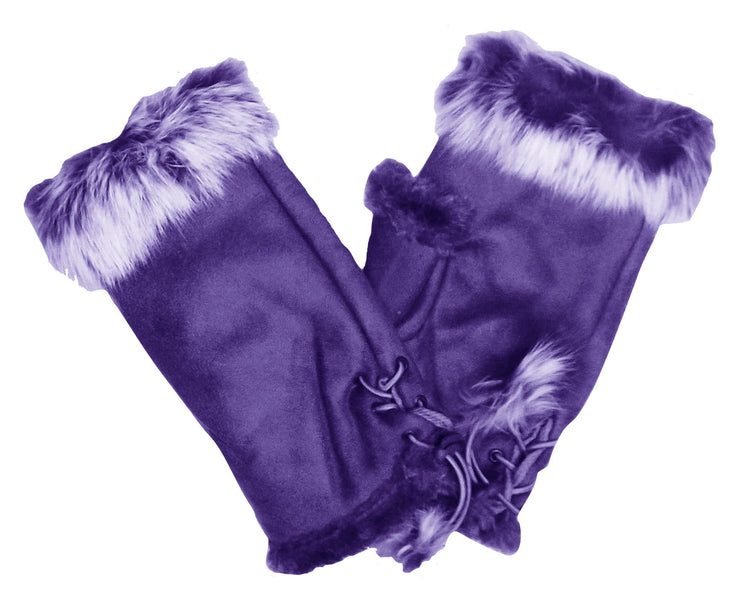crittendenwayapartments Luxurious Faux Fur Suede Feel Warm Winter Finger-less Gloves Pack