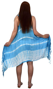 crittendenwayapartments Womens Batik Tie Dye Asymmetric Hem Caftan Tunic Dress Cover up