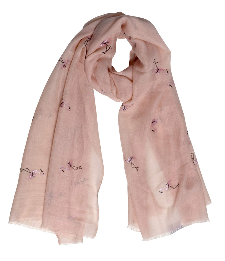 B8732-Flamingo-Scarf-Shawl-Peach-OS