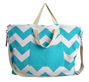 Messenger Cross Body Chevron Canvas Weekender Travel Luggage Bag