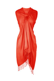 Soft Silky Rayon Pashmina Shawl Wrap Scarf in Solid Color