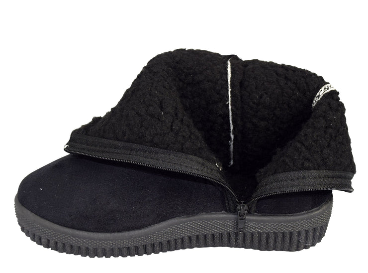 Faux-Fur Fleece Lined Kids Suede Snowflake Shearling Boots