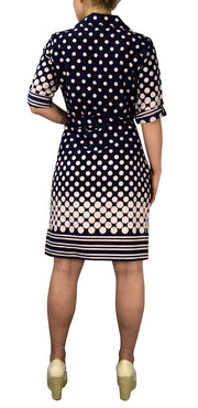 Womens Summer Causal V Neck Shift ¾ Sleeve Waist Tie Shift Dress