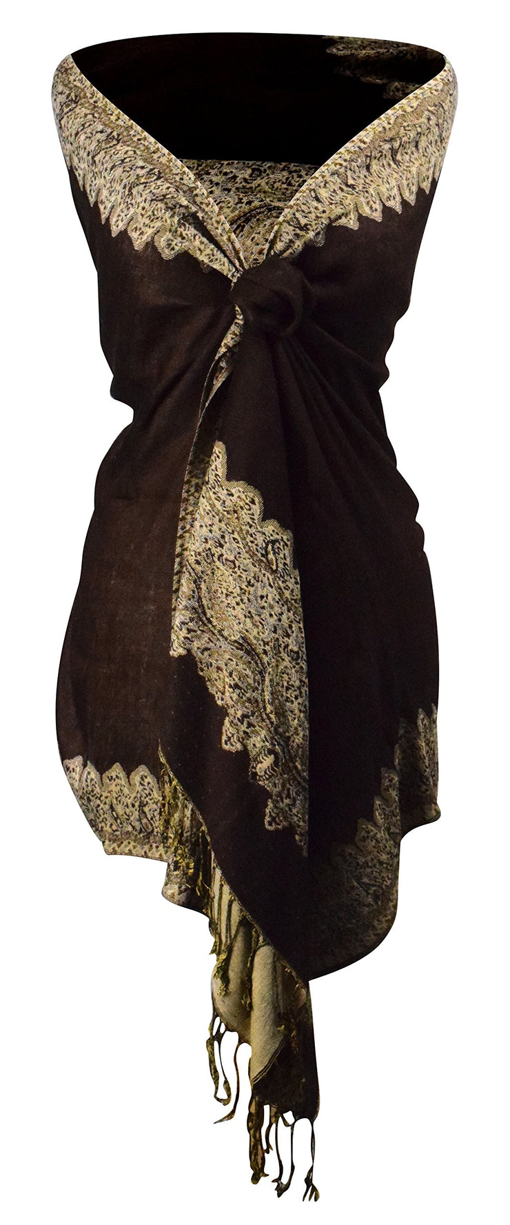 veritasfinancialgrp Women's Ravishing Reversible Jacquard Paisley Shawl Wrap Pashmina