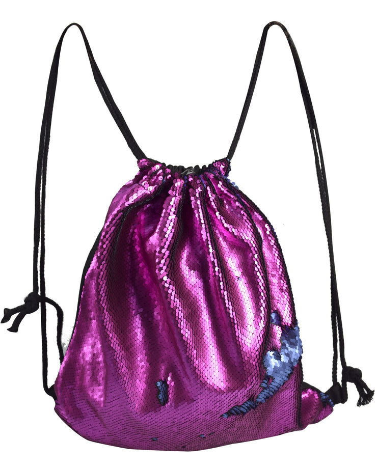 Reversible Sequin Mermaid Drawstring Backpack Fashionable Sports Dance Bag