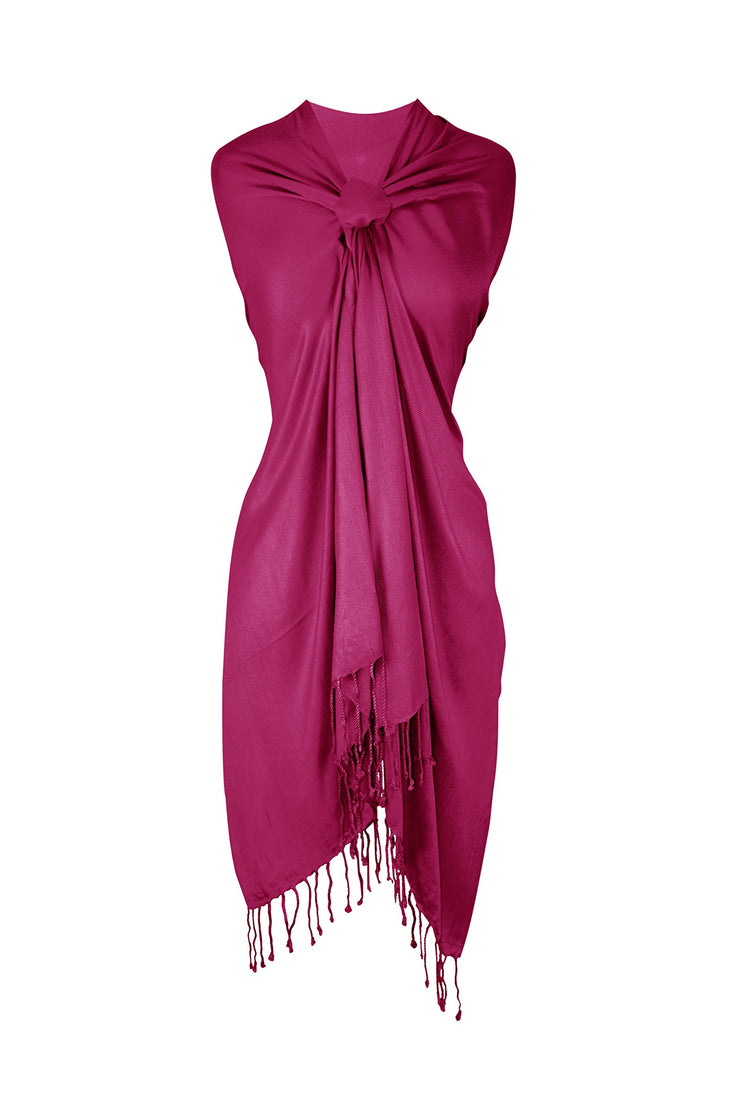 veritasfinancialgrp Soft Silky Rayon Pashmina Shawl Wrap Scarf in Solid Color