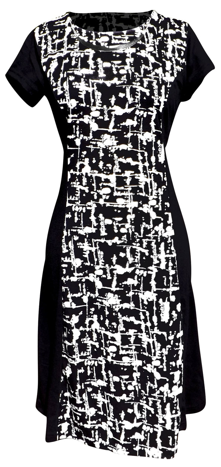 A4873-Shift-Dress-BlackAbst-Lar-KL