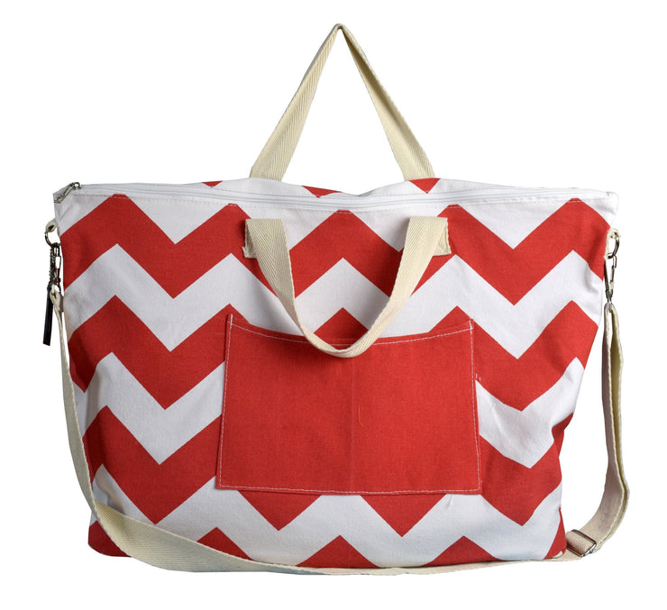 Messenger Cross Body Chevron Canvas Weekender Travel Luggage Bag