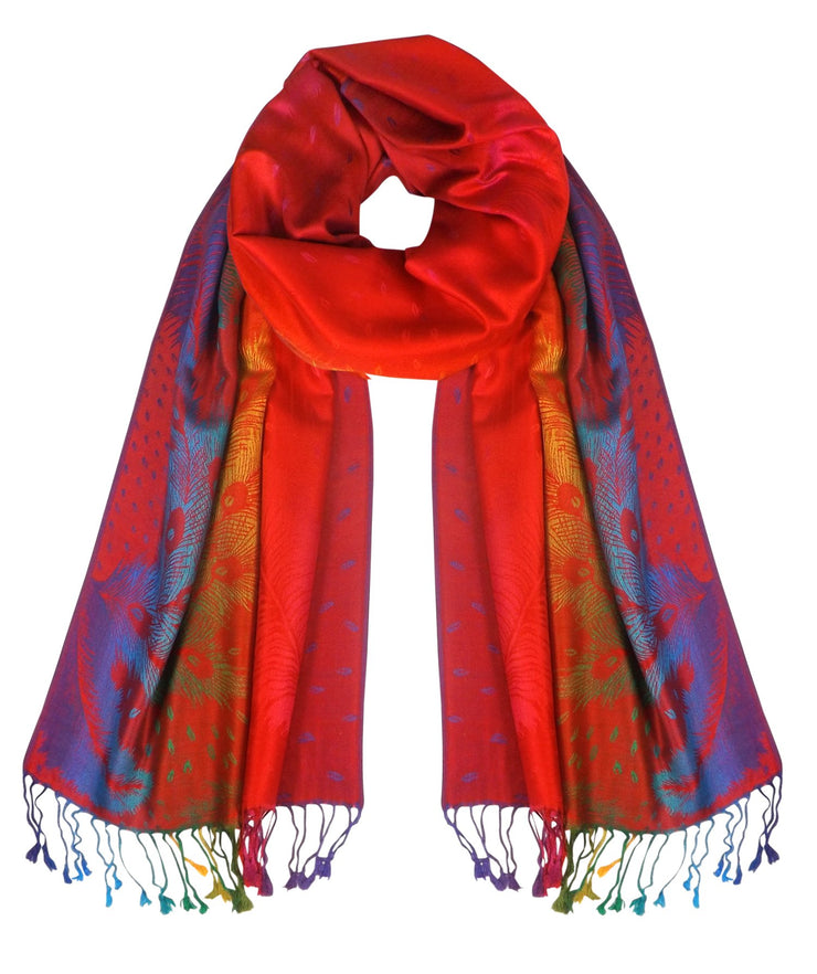 veritasfinancialgrp Rainbow Silky Tropical Colorful Exotic Pashmina Wrap Shawl Scarf