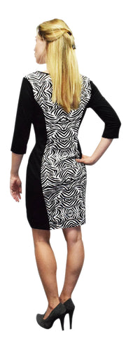 crittendenwayapartments 3/4 Sleeves Chic Printed Work Business Party Sheath Slimming Dress