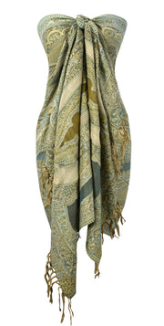 Womens Elegant Sheer Handmade Paisley Damask Pashmina Shawl Scarf