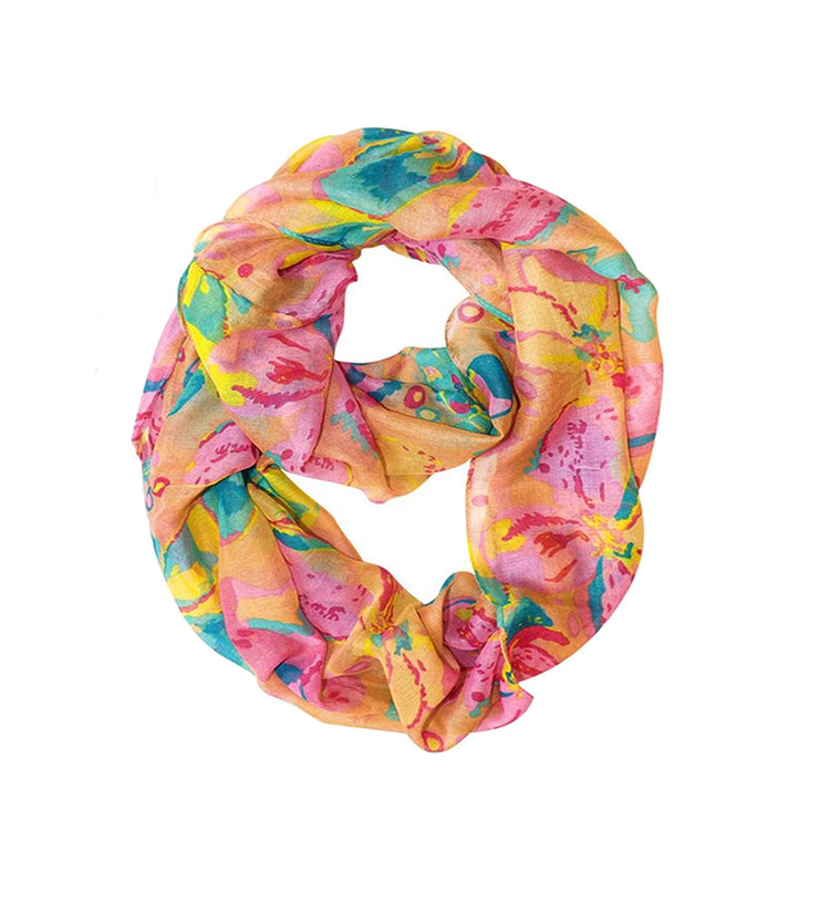 crittendenwayapartments Paint The Town Red Cherry Blossom Floral Print Infinity loop Scarves