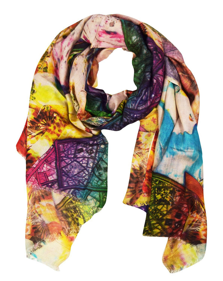 veritasfinancialgrp Womens Soft Fashion Artistic Digital Print Long Scarf Wrap Shawl