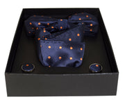 Mens Pre-tied Adjustable Tuxedo Bow Tie Cufflinks Pocket Square Set