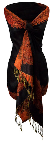 veritasfinancialgrp Women's Ravishing Reversible Jacquard Paisley Shawl Wrap Pashmina