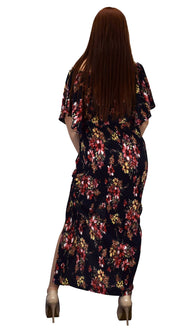 Womens Summer Gypsy Bohemian Vintage Floral Long Maxi Dress