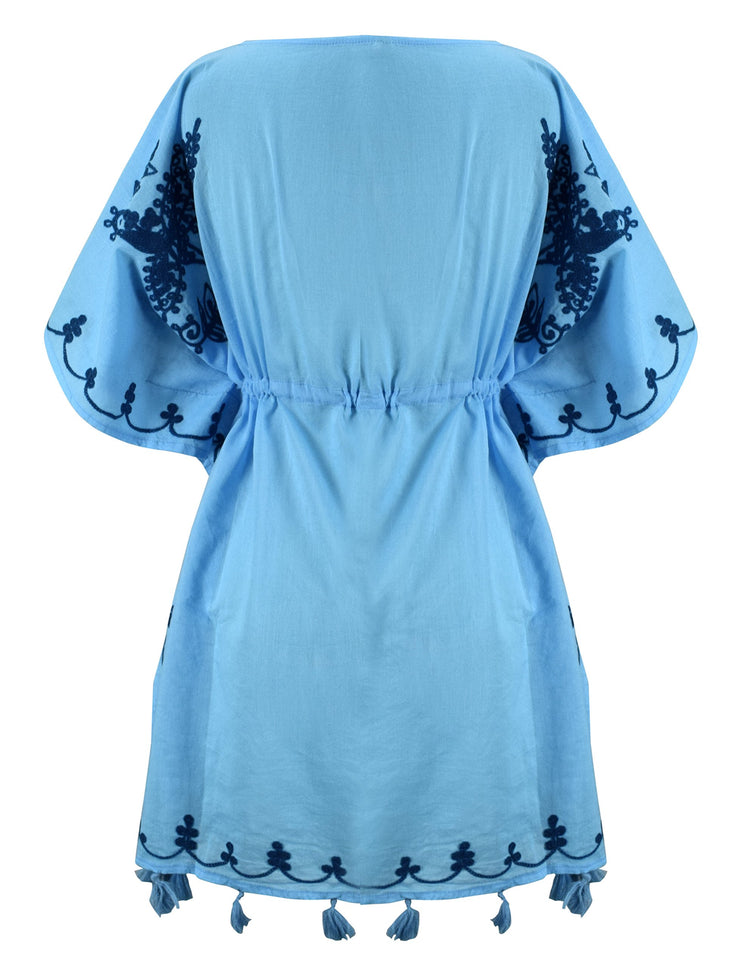 Cotton Cover-up Kaftan Beachwear Tunic - One Size fits Most