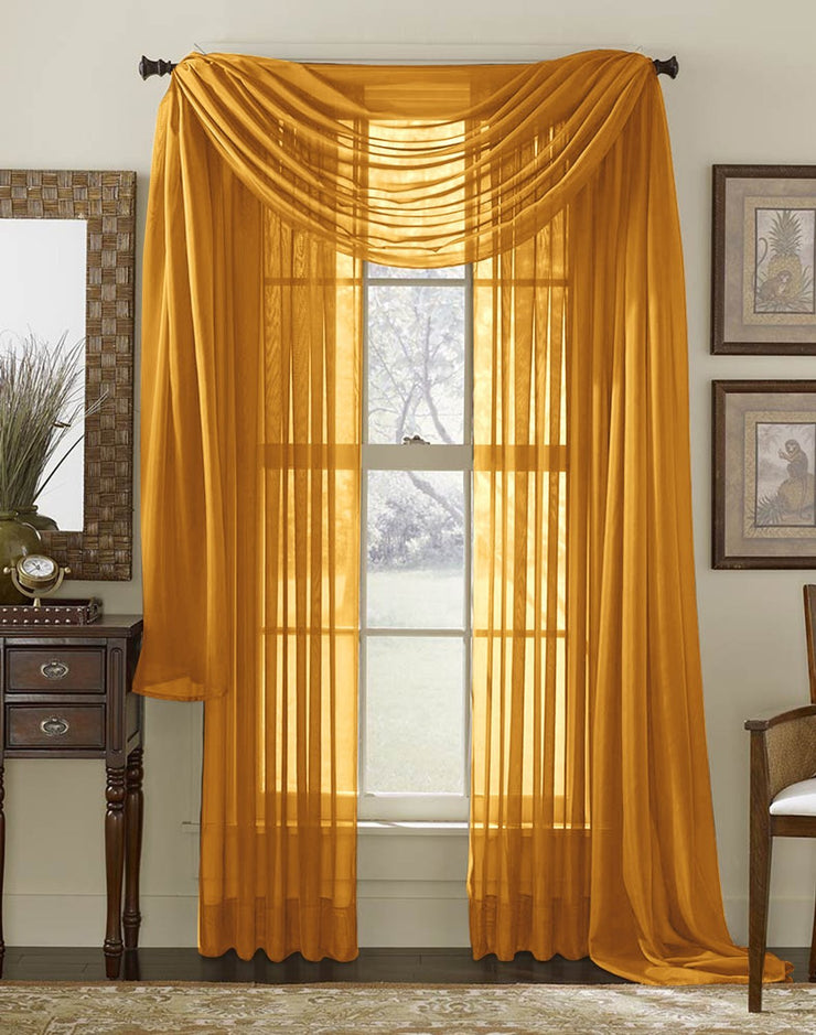 veritasfinancialgrp Home Collection Beautiful Accent 1 Piece Solid Lightweight Sheer Colored Viole Window Scarf - 54" x 216"