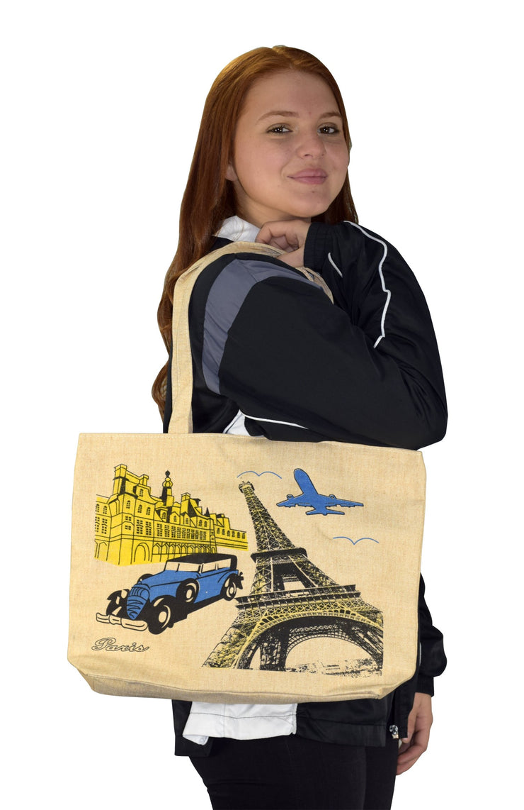 veritasfinancialgrp Denim Reusable Cotton Canvas Zipper Tote Laptop Beach Handbags Womens Mens Shoulder Bags