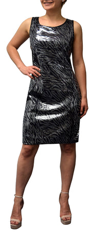 Cocktail Glitter Sparkle Sleeveless Silver Bodycon Mini Dress