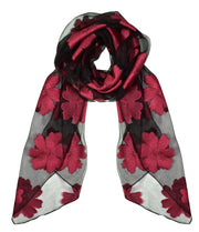 B3116-Floral-SheerScarf-BlkRed-AJ