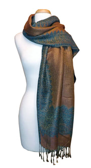 veritasfinancialgrp Women's Ravishing Reversible Jacquard Paisley Shawl Wrap Pashmina