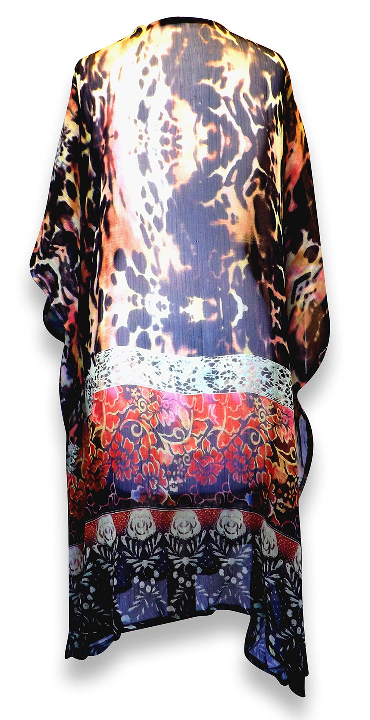 veritasfinancialgrp Bohemian Summer Tunic Beach Cover Up Dress with Embellished Neckline