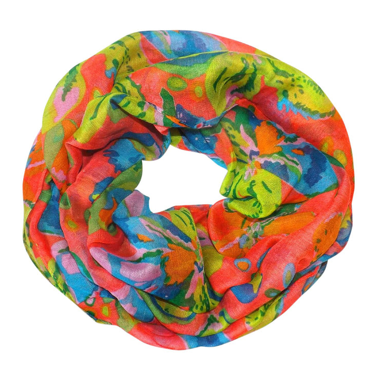 crittendenwayapartments Paint The Town Red Cherry Blossom Floral Print Infinity loop Scarves