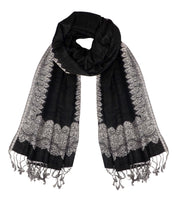 Ravishing Reversible Jacquard Paisley Pashmina Shawl Wrap for Women