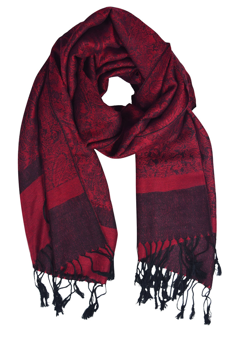 Red/Black crittendenwayapartments Elegant Vintage Jacquard Paisley Feel Shawl Wrap Scarf