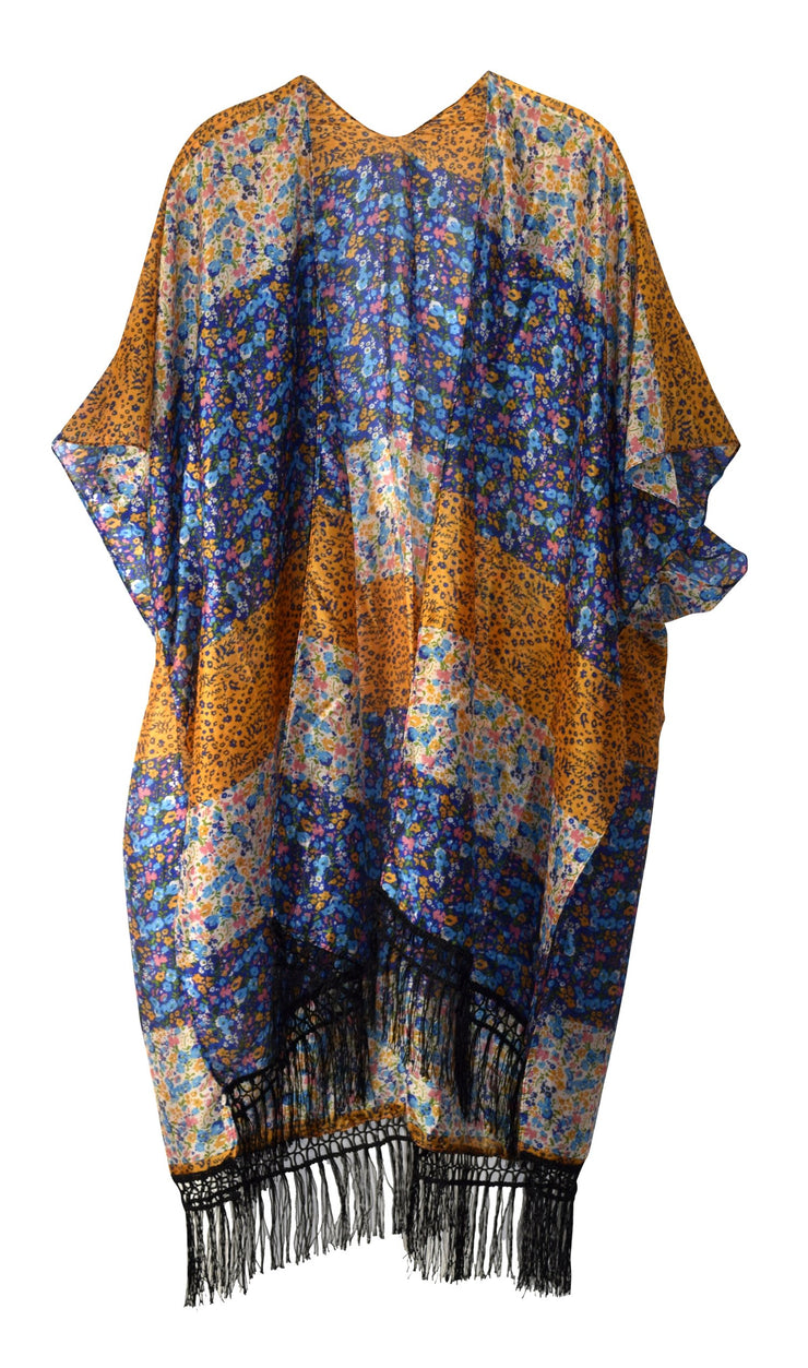 Womens Vintage Kimono Robe Lightweight Cardigan Summer Poncho