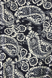 Two Tone Black Kaleidoscope Paisley Maxi Dress