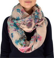 veritasfinancialgrp Paint The Town Red Cherry Blossom Floral Print Infinity loop Scarves