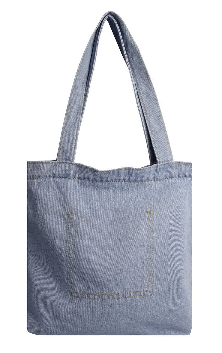 veritasfinancialgrp Denim Reusable Cotton Canvas Zipper Tote Laptop Beach Handbags Womens Mens Shoulder Bags