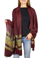 crittendenwayapartments Exclusive Silky Shiny Tribal Paisley Printed Fringe Scarf