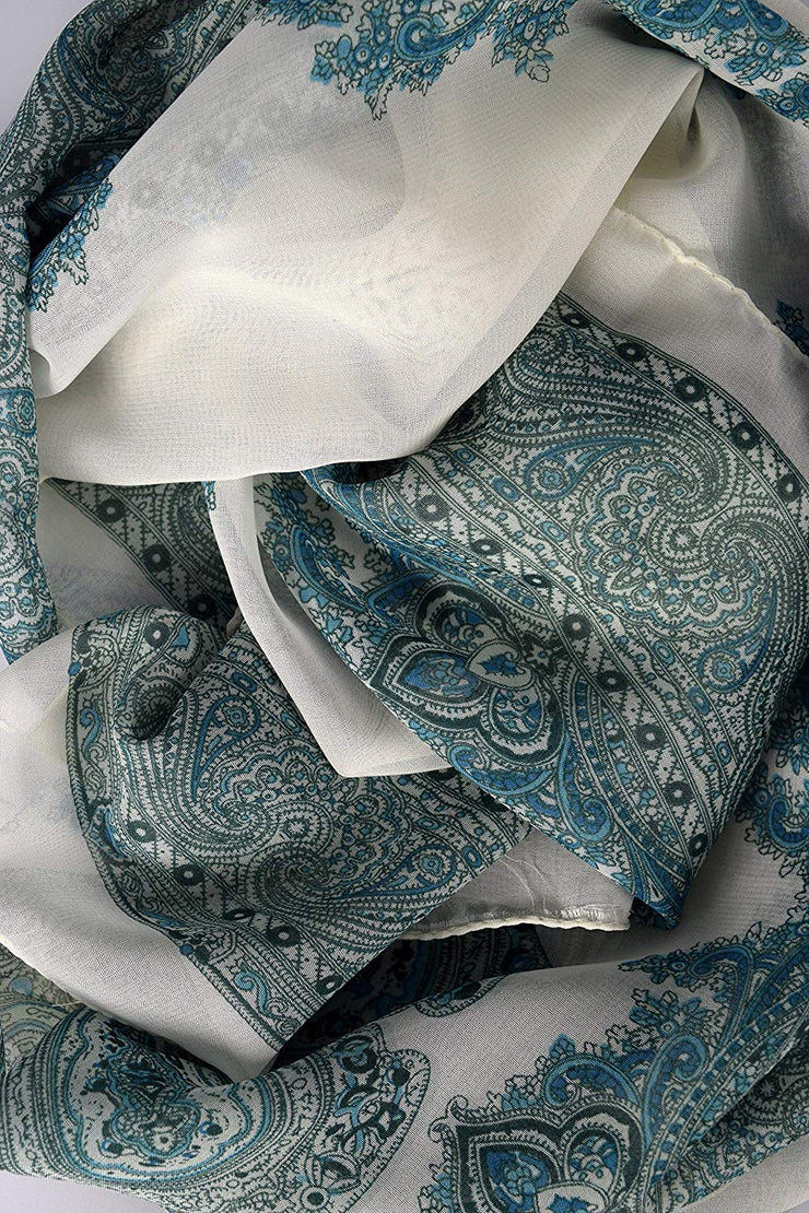 Lightweight Damask Paisley Scarves Summer Shawls Sheer Wraps