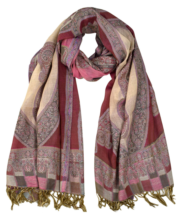 Womens Elegant Sheer Handmade Paisley Damask Pashmina Shawl Scarf