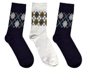 veritasfinancialgrp Mens Colorful Argyle 3 Pack Stretch Variety Socks 6-12 Shoe Size