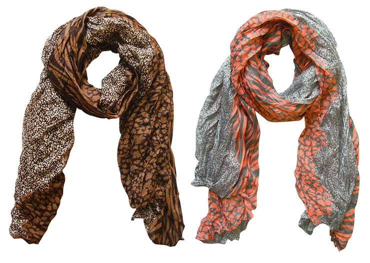 A3647-Leopard-Scarf-Tan-Salmon-KL