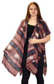 Womens Vintage Tie Dye Print Lightweight Cardigan Summer Poncho