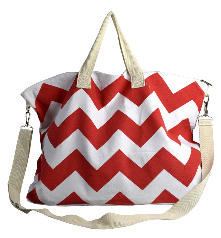 Messenger Cross Body Chevron Canvas Weekender Travel Luggage Bag