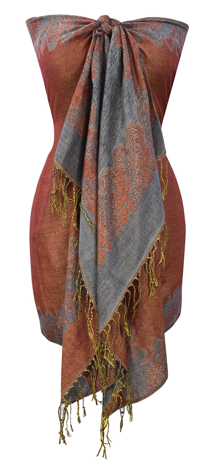 veritasfinancialgrp Women's Ravishing Reversible Jacquard Paisley Shawl Wrap Pashmina