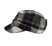 Plaid Cashmere Feel Insulated Cadet Hat and Scarf Set