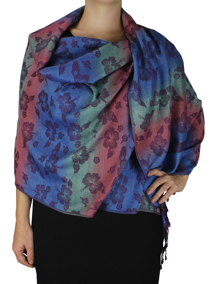 veritasfinancialgrp Rainbow Silky Tropical Colorful Exotic Pashmina Wrap Shawl Scarf